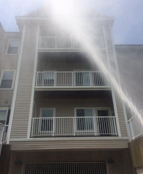 Apartment building soft washing on the Treasure Coast, Florida