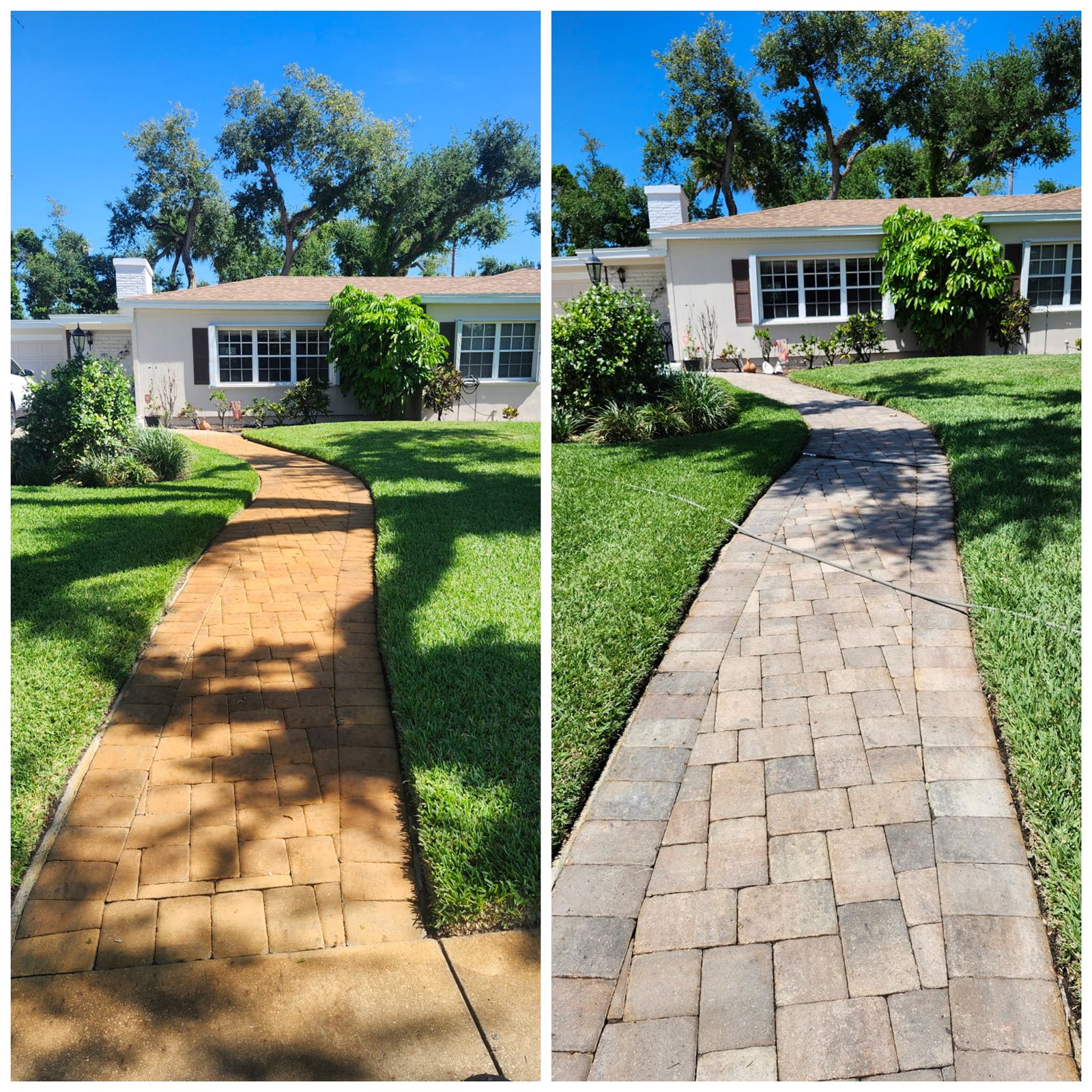 Brick pavers cleaned, re-sanded and sealed in Vero Beach, FL