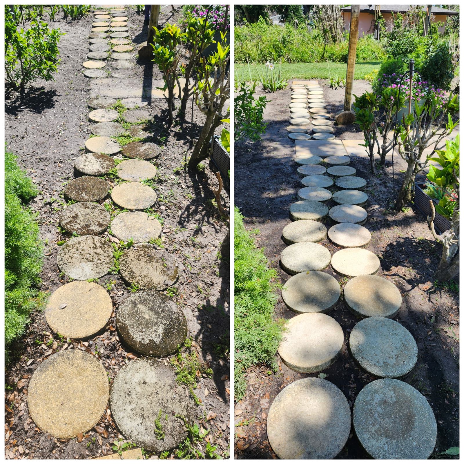 Paver patio restored by pressure washing in Vero Beach, FL